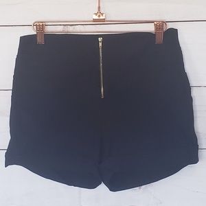 High Waisted Zipper Short